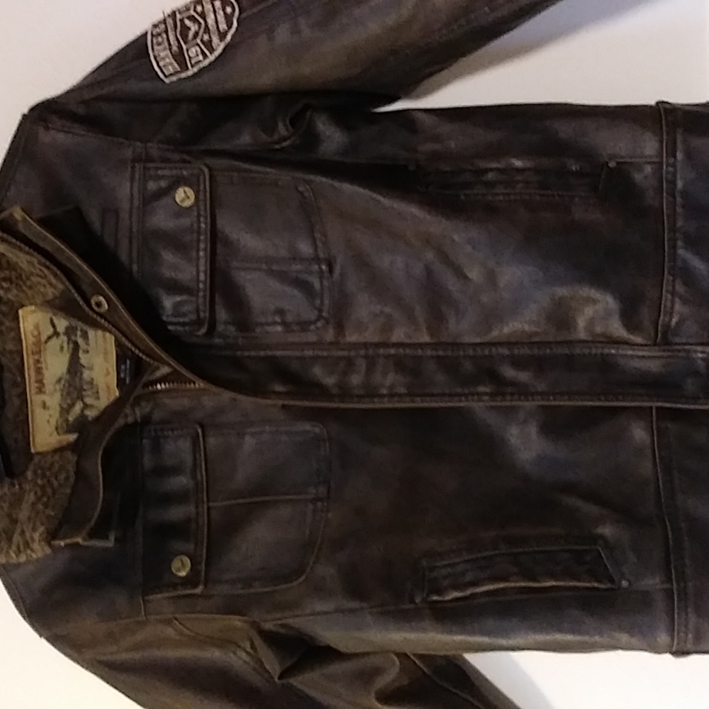 Hawke & Co Faux Leather Aviator Jacket